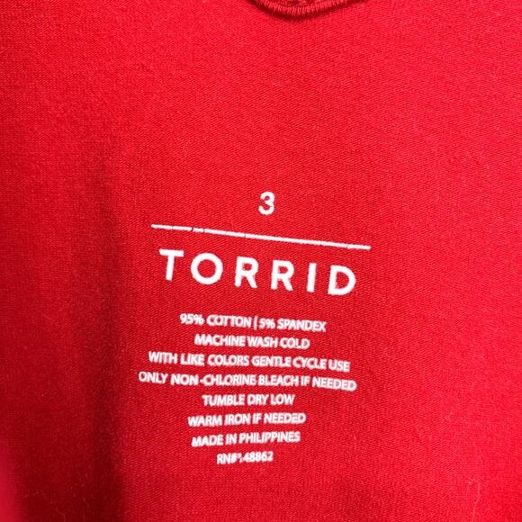 Torrid V-Neck Long Sleeve Bodysuit Womens Size 3X Red Stretch - Picture 5 of 5